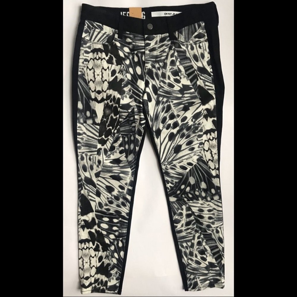 Dkny Jegging Artist Pant Modern Print Sz 06 Animal‎ Print